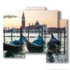 quadri moderni di venezia gondole e campanile di san marco - version: 5 pannelli 89x77cm