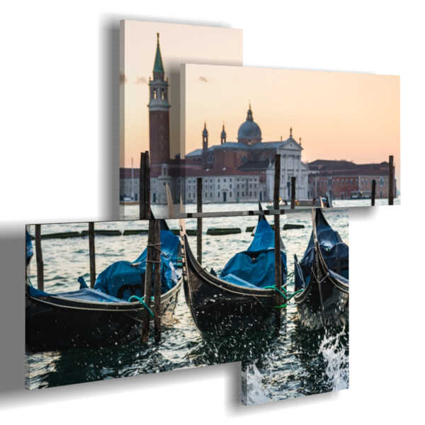 tableaux modernes des gondoles de Venise et du clocher de San Marco