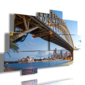 photo Sydney Tower painting of the Harbor Bridge