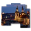 marco de fotos de la ciudad de noche praga - version: 5 pannelli 89x77cm