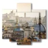 painting roofs of rome overview - version: 5 pannelli 89x85cm