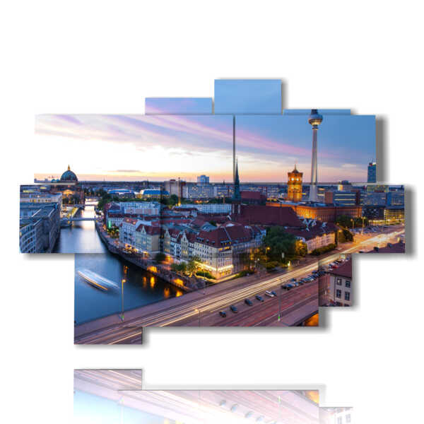 quadri Berlino panoramica di sera