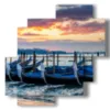 famous painting venice and its gondolas at sunset - version: 4 pannelli 77x78cm