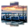 bild beruehmtes venedig und seine gondeln bei sonnenuntergang - version: 5 pannelli 89x85cm