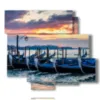 celebre tableau venise et ses gondoles au coucher du soleil - version: 6 pannelli 113x99cm