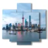 tableau de photos d horizon de shanghai - version: 5 pannelli 89x85cm