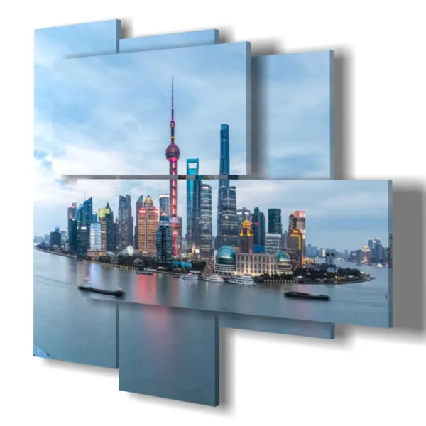 Impression de la ligne de skyline de Shanghai