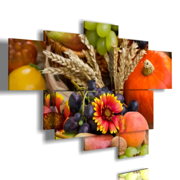 kader mit Obst- und Blumenkorb