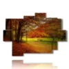 paintings of autumnal landscapes in millecolors - version: 9 pannelli 164x114cm