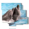 paintings fish dolphins playing - version: 6 pannelli 113x99cm