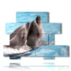 paintings fish dolphins playing - version: 10 pannelli 171x127cm