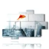 bilder mit fischen die ins leere springen - version: 10 pannelli 173x114cm