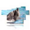 paintings fish dolphins playing - version: 7 pannelli 173x108cm