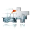 bilder mit fischen die ins leere springen - version: 10 pannelli 200x113cm