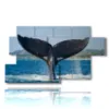 painting with whale tail fish - version: 7 pannelli 157x90cm