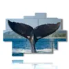 painting with whale tail fish - version: 9 pannelli 164x114cm