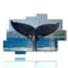 painting with whale tail fish - version: 10 pannelli 173x114cm