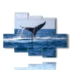 tableaux poissons baleines - version: 6 pannelli 135x96cm