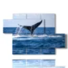 paintings whale fish - version: 5 pannelli 128x85cm