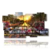 paintings amsterdam with outside and bicycles in spring - version: 11 pannelli 184x104cm