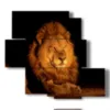 fiery lion painting - version: 5 pannelli 104x92cm