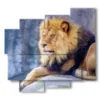tableau avec le roi lion de la savane - version: 5 pannelli 106x98cm