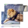tableau avec le roi lion de la savane - version: 6 pannelli 122x96cm