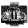 cuadro coche vintage blanco y negro - version: 5 pannelli 89x85cm