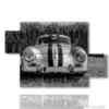 cuadro coche vintage blanco y negro - version: 5 pannelli 128x85cm