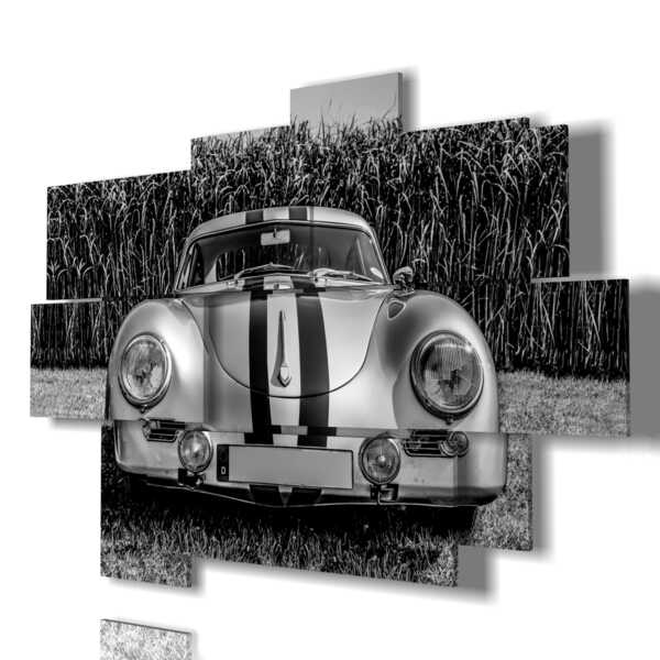 quadro auto vintage bianca e nera