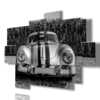tableau de voitures anciennes en noir et blanc