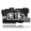cuadro coche vintage blanco y negro - version: 11 pannelli 184x104cm