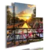 Paintings of Amsterdam with flowers and bicycles in spring