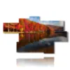 tableaux paysages d automne se refletant dans le lac - version: 7 pannelli 180x106cm