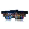 paintings skyline new york at night - version: 16 pannelli 293x107cm