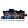 tableaux d horizon de new york la nuit - version: 17 pannelli 282x112cm