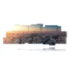 paris in the paintings panoramic at sunset - version: 18 pannelli 306x110cm